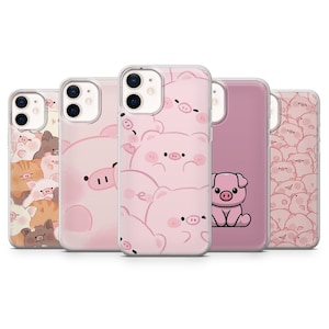 Cute Pig Phone Case Piggy Animal for iPhone 17Pro, 16, 15, 14, 13, 12, Samsung S25, S24, S23Fe, S22, A16, A26, A56, Pixel 10, 9Pro