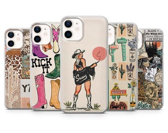 Telefoonhoesje in cowboy- of westernstijl voor iPhone 18Pro, 17, 16, 15, 14, 13, Samsung S26, S25, S24, S23Fe, A16, A56, Pixel 11, 10
