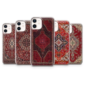 Coque de portable Persian Carpet Mediterranean pour iPhone 16E, Pro, 15, 14, 13, 12, Samsung S25, S23FE, S24FE, A16, Pixel 9Pro, 8A