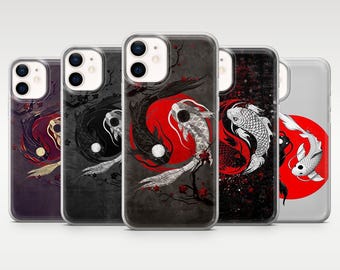 Koi Fish Phone Case Yin Yang Balance Cover for iPhone 18Pro, 17, 16, 15, 14, 13, Samsung S26, S25, S24, S23Fe, A16, A56, Pixel 11, 10