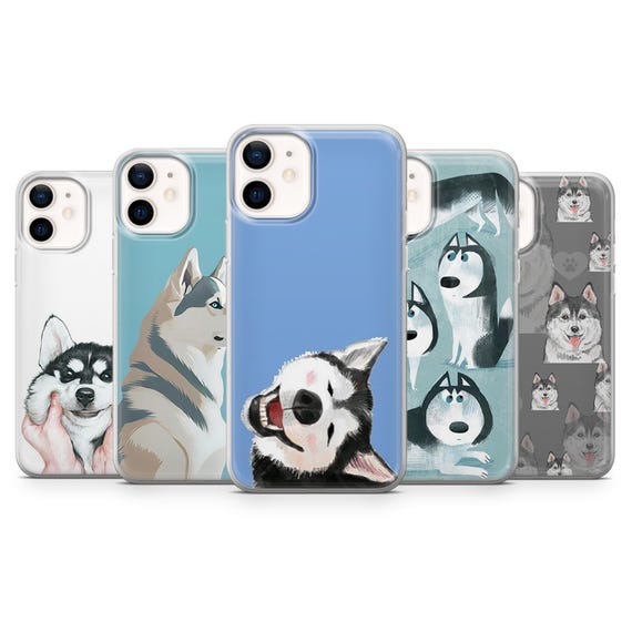 Cute Dog Phone Case Siberian Husky Husky for iPhone 17Pro, 16, 15, 14, 13, 12, Samsung S25, S24, S23Fe, S22, A16, A26, A56, Pixel 10, 9Pro
