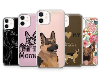 Cute Dog Phone Case German Shepherd Alsatian for iPhone 17Pro, 16, 15, 14, 13, 12, Samsung S25, S24, S23Fe, S22, A16, A26, A56 Pixel 10 9Pro