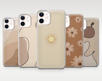 Aesthetic Beige Phone Case Sand Beige Beige for iPhone 17Pro, 16, 15, 14, 13, 12 Samsung S25, S24, S23Fe, S22, A16, A26, A56, Pixel 10, 9Pro