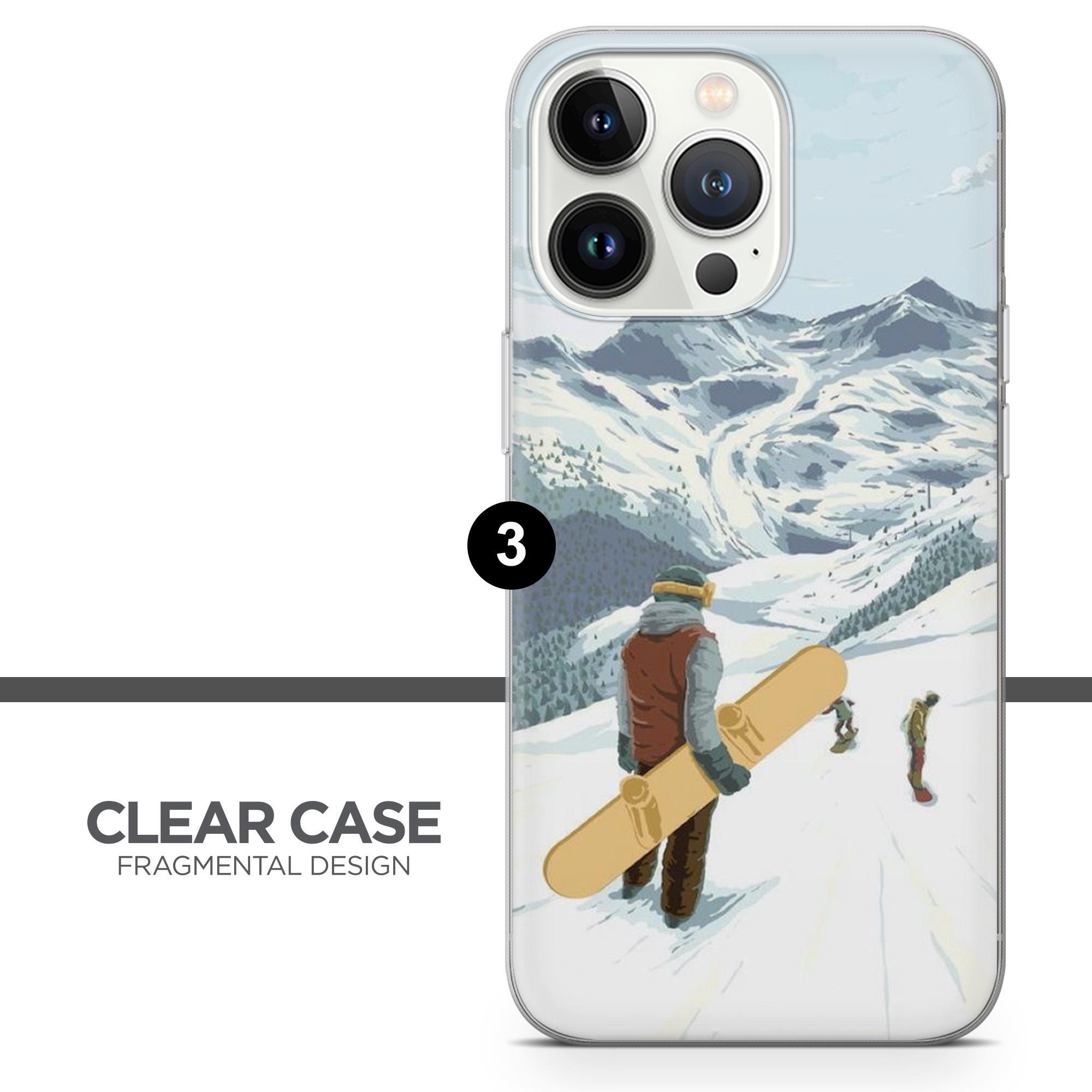 d.スノボとiPhone スノーボード スマホケース Mountains Freeride iPhone 17Pro、16、15