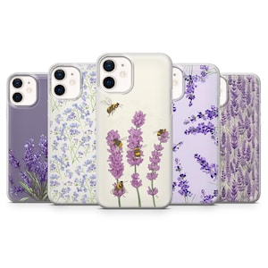Lavender Phone Case Cute Purple Floral for iPhone 17Pro, 16, 15, 14, 13, 12, Samsung S25, S24, S23Fe, S22, A16, A26, A56, Pixel 10, 9Pro