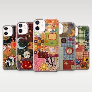 Retro Whimsy Handyhülle Whimsical Patchwork, für iPhone 17Pro, 16, 15, 14, 13, 12, Samsung S26, S25, S24, S23Fe, A16, A56, Pixel 10, 9Pro