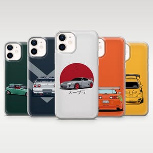 Autotelefoonhoes JDM Car Japanse auto voor iPhone 17Pro, 16, 15, 14, 13, 12, Samsung S25, S24, S23Fe, S22, A16, A26, A56, Pixel 10, 9Pro