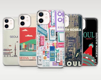 Seoul Phone Case Korea Korean for iPhone 17Pro, 16, 15, 14, 13, 12 Samsung S25, S24, S23Fe, S22, A16, A26, A56, Pixel 10, 9Pro