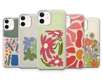 Flower Phone Case Floral Aesthetic course Cover for iPhone 17Pro, 16, 15, 14, 13, 12, Samsung S25, S24, S23Fe, S22 A16 A26 A56 Pixel 10 9Pro