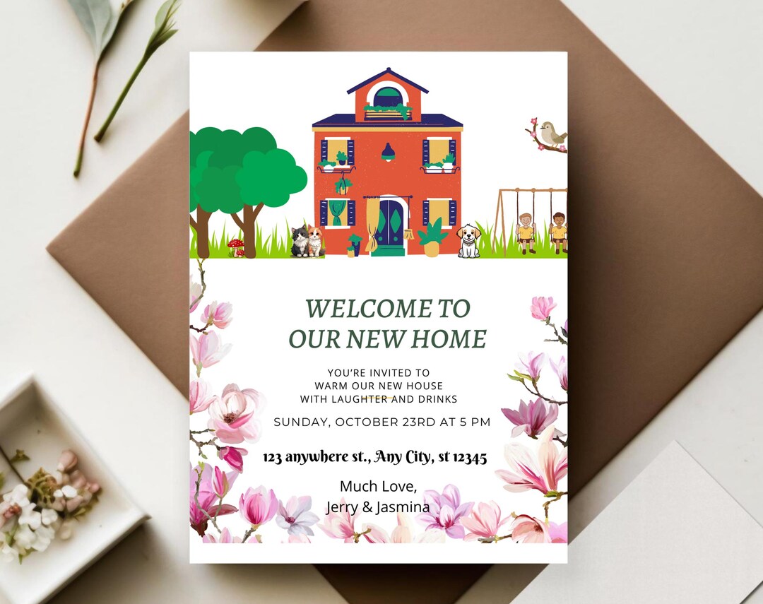 Editable Digital Housewarming Invitation - Personalized New Home Invite ...