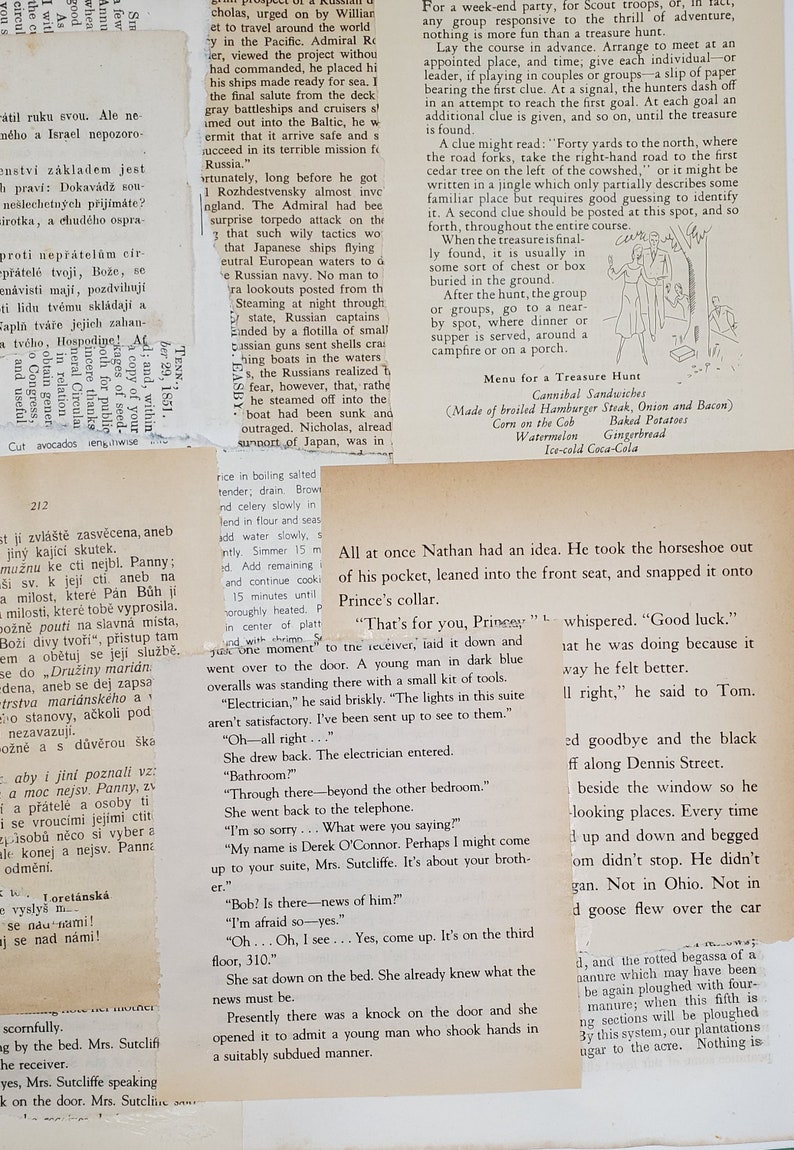 Printable Vintage Text Pages | Etsy