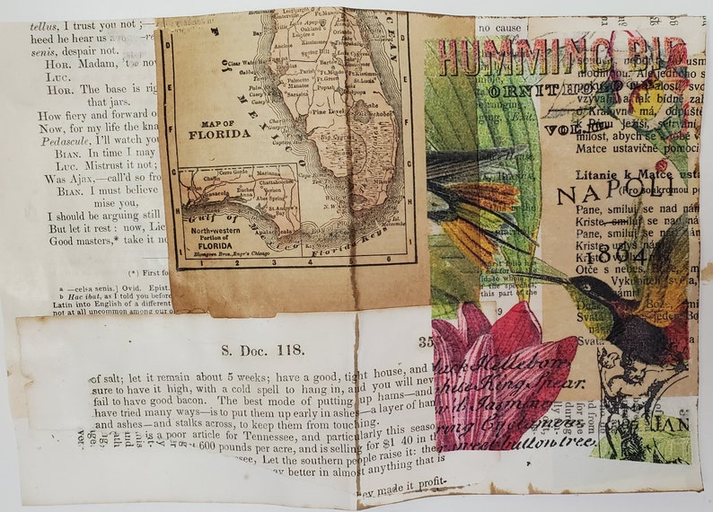 Printable Vintage Text CARDS set of four original cards image 3