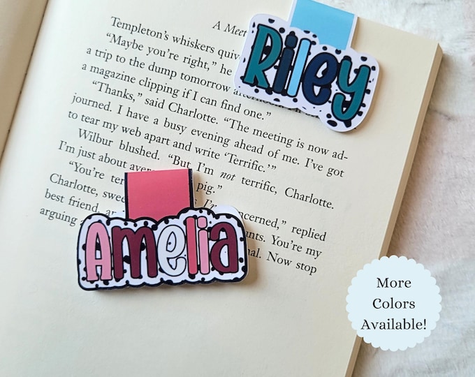 Personalized Name Magnetic Bookmark, Book Lover Gift, Easter Basket Gift Filler for Reader, Holiday Teacher Gift, Kids Easter Gift
