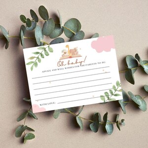 Baby Shower Advice Card | Advice for Parents to Be | Baby Advice Card | Advice and Wishes | Baby Shower | Games Printable | Editable |