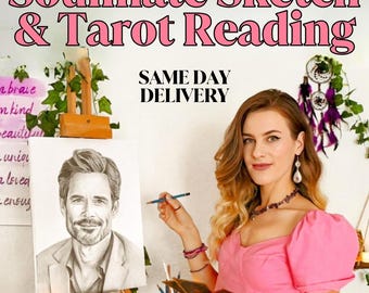 Soulmate Drawing + Tarot Reading, Your Future Husband/Wife, Soulmate Sketch, Soulmate Reading, Draw My Soulmate, Fast Delivery
