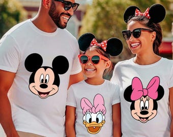 Mickey Pluto Goofy Daisy Donald Minnie Character Faces Png, Mickey And Friends Clipart Set, Mouse And Friends Png, Silhouette & Sublimation