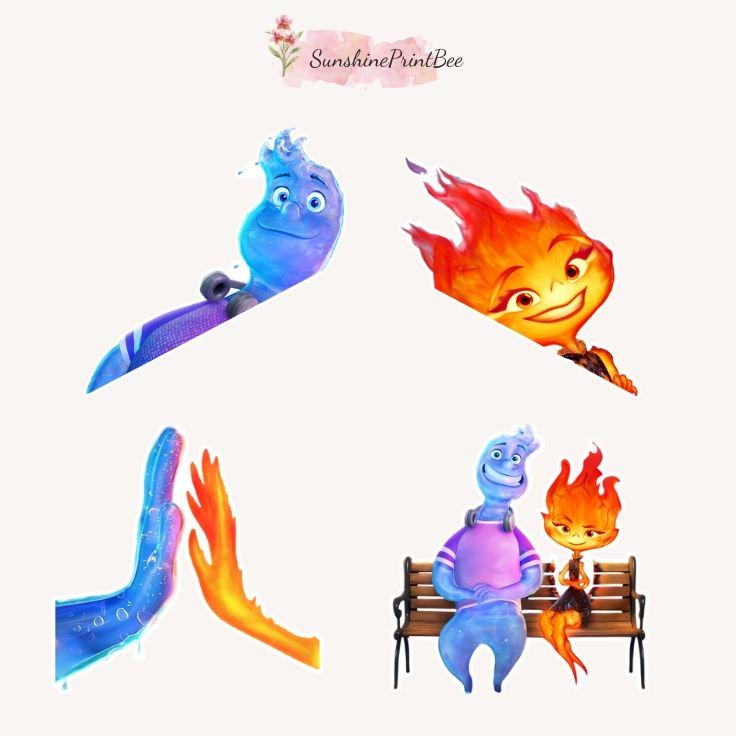 Elemental Clipart, Elemental Movie PNG, Elemental Birthday Theme Art ...