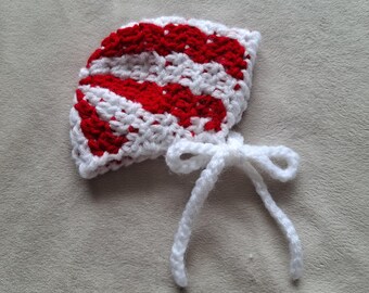 Pepermunt Swirl Motorkap haakpatroon, kerst babymuts pdf, snoepgoed babymutsje patroon, pasgeboren tot kind maten