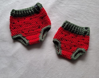 Watermelon Diaper Cover Crochet Pattern PDF | Beginner Baby Bloomers | Easy Photography Prop Pattern | Newborn Toddler | Quick Crochet Gift