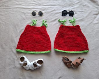 Cherry Baby Dress Crochet Pattern – Beginner Friendly PDF Sundress, 0-24 Months (Instant Download)