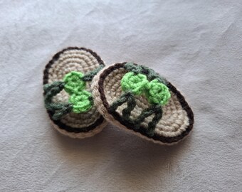 Pea Pod Baby Sandals Crochet Pattern PDF | Newborn to Toddler | Peas in a Pod Baby Booties | Vegetable Baby Shower Gift | Photo Prop Outfit
