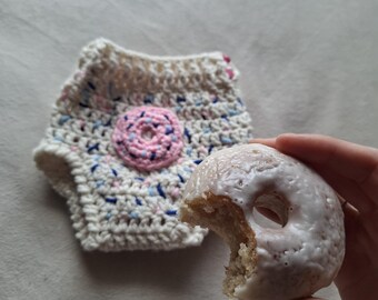 Haakpatroon voor een luierbroekje met donutmotief | Outfit voor een eerste verjaardagstaartsmash | Babyfotoprop (PDF) | Pasgeboren tot 24 maanden