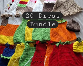 Ultimate Crochet Dress Pattern Bundle – ALL 20 Patterns | Food, Fall & Seasonal Designs
