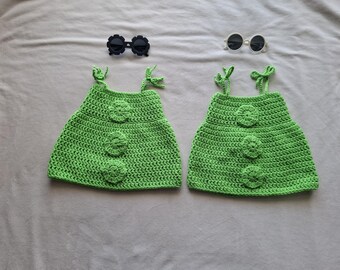 Peas in a Pod Baby Dress Crochet Pattern – Beginner Friendly, 0-24 Months (PDF Pattern)