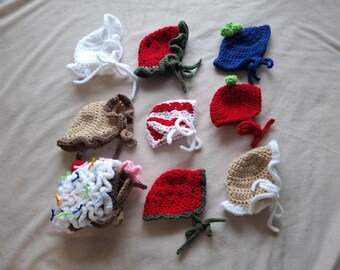 Bundel met 10 haakpatronen voor babymutsjes, beginnersvriendelijke patronen, makkelijk te haken mutsjes, geschikt als accessoire voor babyfoto's, mutsjes voor speciale gelegenheden