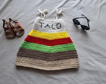 Crochet Taco Baby Dress Pattern | Food Costume (Sizes 0-24 Months) Digital Download