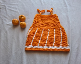 Orange Slice Baby Dress Crochet Pattern | Summer Infant Clothes (PDF Pattern 0-24 Months)