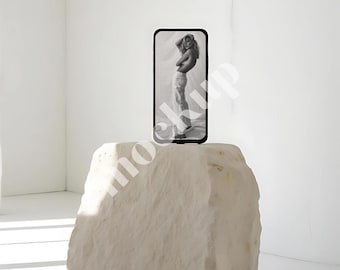 iPhone Screen Mockup, Social Media Branding Mockup, Apple Device Mockup, Modern iPhone Mockup, Aesthetic Travertine Minimal iPhone Mockup