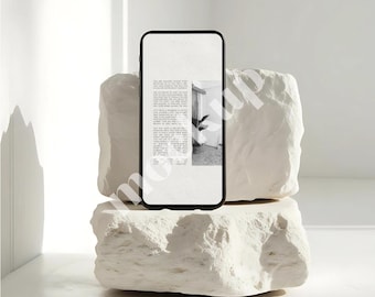 iPhone Screen Mockup, Social Media Branding Mockup, Apple Device Mockup, Modern iPhone Mockup, Aesthetic Travertine Minimal iPhone Mockup