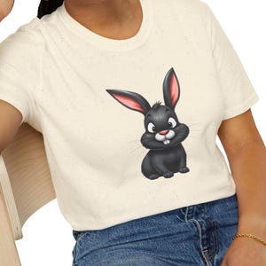 Cute Cartoon Rabbit Unisex T-Shirt, Easter Gift, Spring Fashion, Animal Lover Tee, Casual Wear, Birthday Shirt