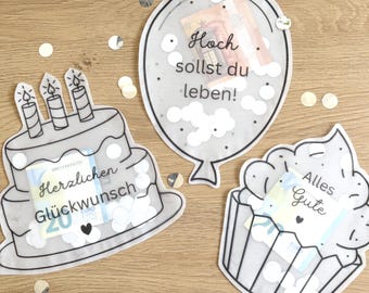 Schüttelkarte Geburtstag Set zum Ausdrucken