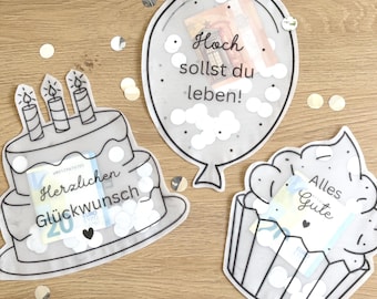 Birthday Shaker Card Set for Printing (PDF Download)