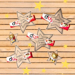 Printable Christmas Star Template with Saying, Sweets Table Decoration, Christmas PDF Template for Printing, Craft Template