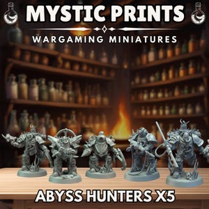 Abyss Hunters x5 - 3D Printed Resin Mini - Base Included Sized Appropriate - Immaterium God