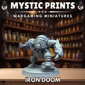 Iron Doom - 3D Printed Resin Mini - Base Included Sized Appropriate - Immaterium God