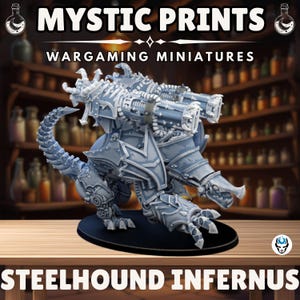 Steelhound Infernus - 3D-geprinte harsmini - basis inbegrepen Geschikte grootte