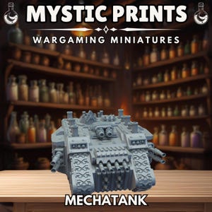Mechatank - 3D Printed Resin Mini - Base Included Sized Appropriate - Immaterium God
