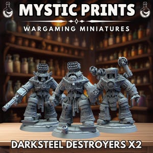 Darksteel Destroyers x2 - 3D Printed Resin Mini - Base Included Sized Appropriate - Immaterium God