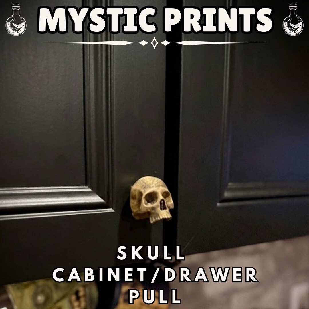 Skeleton Drawers Skull Cabinet Pull | Gothic Drawer Knob | Macabre Hardware | 3D Printed ...