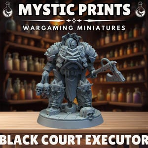 Black Court Executor - 3D Printed Resin Mini - Base Included Sized Appropriate - Immaterium God