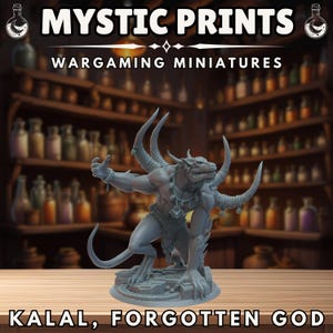 Kalal, Forgotten God - 3D Printed Resin Mini - Base Included Sized Appropriate - Immaterium God