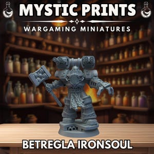 Betregla Ironsoul - 3D Printed Resin Mini - Base Included Sized Appropriate - Immaterium God