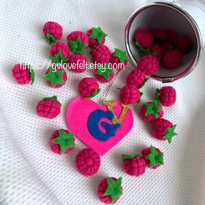 Blackberry Felt Food . Handmade Raspberry Blackberry. Felt Toys Children. Raspberry Blackberry for Pretend Play  kitchen game for children .