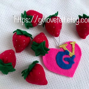 Felt Strawberry Handmade / Personalized Gift Decor Strawberry / Decorative Red Felt Strawberry for Imaginative Play / Food  Strawberry Toys