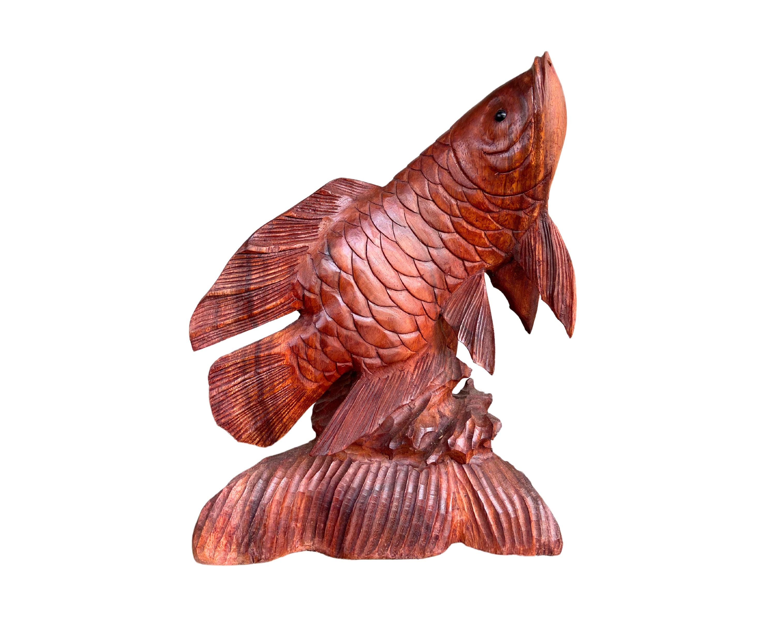 木彫り 置物 アロワナ Wooden arowana - Etsy 日本