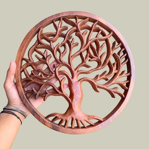 Tree Wall Decor, Wall Hanging, Wood Carving, Handmade, Art, Wood Wall, Office Decor, Tree of Life, Home Decor, Wall Figurine, Unique